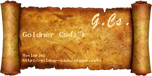 Goldner Csák névjegykártya
